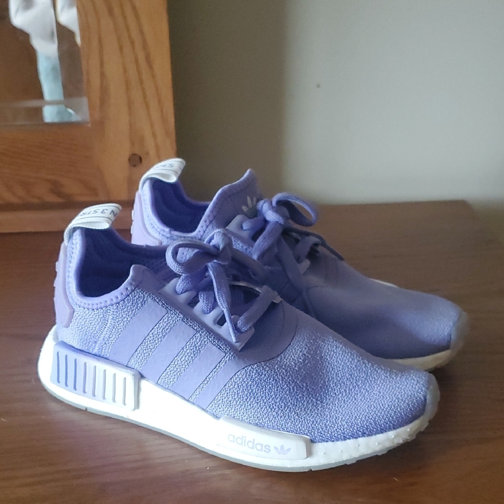 Adidas Purple Knit Sneakers with Cushioned Sole